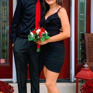 Mini Black Fitted Dress-Size 4